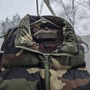 BIG CHILL Camo Puffer Vest - Green/Brown